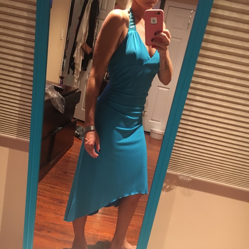 Blue halter dress size 2
